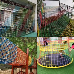 Klimnet Polyester Speeltuin Klimrek Voor Kinderen Buitenspeeltuin Veiligheidsbescherming, Boomhut, Touwladder, Schommelset, Jungle Gyms Hindernisbaan(Size:152*304cm(5*10ft),Color:blauw) — thumbnail 5