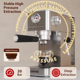 Espressomachine Automatisch 20 Bar - Met Bonenmolen - Melkopschuimer - 1,4 L Reservoir - Snelle Verwarming - RVS - Zilver — thumbnail 3
