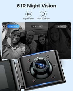 Chelsey-store - 4K Dash Cam voor Auto – 3 Camera's - Nachtzicht - Parkeermonitor - GPS - Ondersteuning Achtercamera - Zwart — thumbnail 2