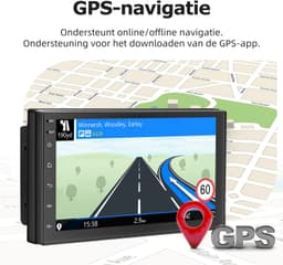 ESSGOO Autoradio 2 DIN Universeel – Android 16 – 7 inch HD-touchscreen - Apple CarPlay & Android Auto (Draadloos) – FM, wifi, SWC – GPS-navigatiesysteem — thumbnail 4