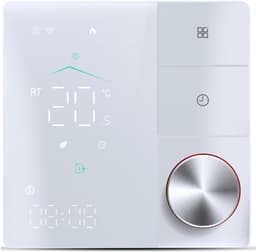 Slimme Thermostaat - Vloerverwarming Controle - Comfort Binnenklimaat - AI Leren Programmering - 88x88mm - Zwart Wit — thumbnail 4