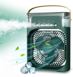 Deze draagbare 4-in-1 airconditioner combineert airconditioning, ventilator, drie ventilatorsnelheden, timer, luchtbevochtiger (600 ml waterreservoir), USB-oplaadfunctie, luchtkoeling en stille werking – alles in één milieuvriendelijk ontwerp. — thumbnail 1