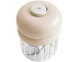 Elektrische Voedselhakker - Mini Chopper - Snel Ingrediënten Hakken - Uniforme Hakprestatie - 14.5 x 11.2 cm - Crèmekleurig