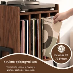 ACAZA LP Opbergsysteem - Platenrek - Platenkast - LP Houder - Vinyl Houder - MDF - Walnoot — thumbnail 3