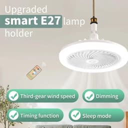 E27 plafondventilator met verlichting, 30W, met afstandsbediening, plat ontwerp, geschikt voor kleine ruimtes, slaapkamer. — thumbnail 3