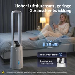 NordHaus Verdampingsluchtkoeler - Torenventilator - Luchtbevochtiger - 3-in-1 koeling - 109,5 cm hoog voor 30 m², wit — thumbnail 5