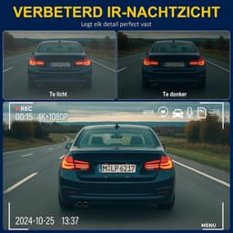 Zavio® Dashcam voor Auto - Auto Camera - Dashcam Voor en Achter Draadloos — thumbnail 2