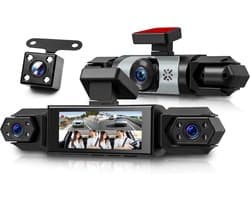 Dashcam voor auto - Zwart - 7 x 14 x 10 cm - 4 Camera's met 1080P Nachtzicht en 360 Graden Bewaking