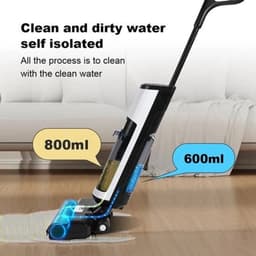LIECTROUX - Steelstofzuiger - Nat/droog stofzuiger - Zelfrijdende reiniging - Slim wassen voor thuis - Multi Surface Floor - Zelfdrogend - Zwart en wit — thumbnail 5