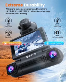 360° Dash Cam - Zwart - 4 Kanalen - Draadloze 2K Autocamera met Nachtzicht - Voor Auto's — thumbnail 5