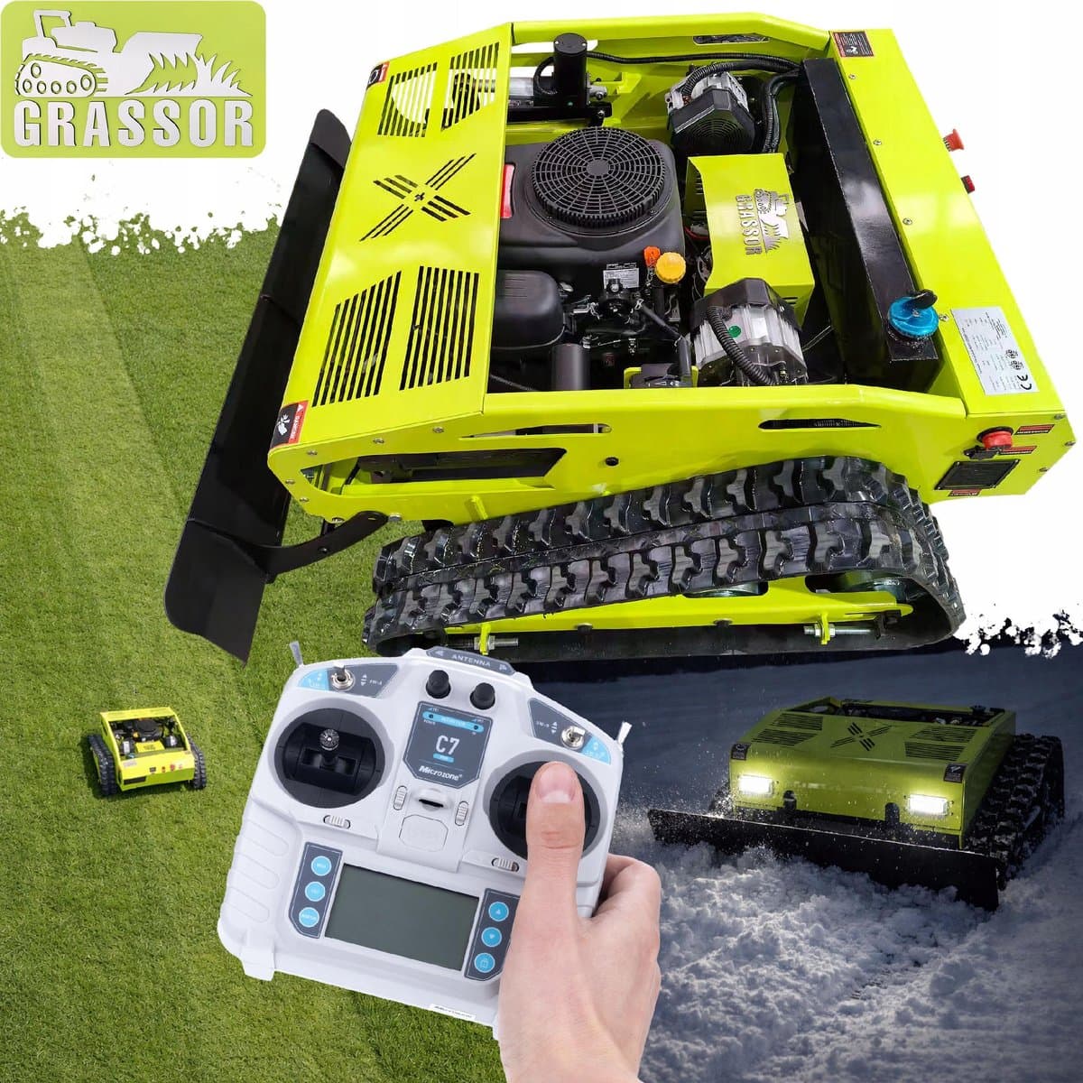 Grassor MultiForce 800T-G23P Max - Robotmaaier Rupsband - Hybride 23HP Loncin 608cc, 800 mm — afbeelding 1