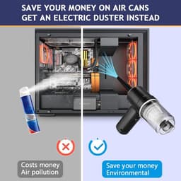 3-in-1 Draadloze Handstofzuiger Elektrische Persluchtblazer, Oplaadbare Mini Stofzuiger Opgewaardeerd Model Zwart, Voor Huisdierenhaar en Autoreiniging — thumbnail 3