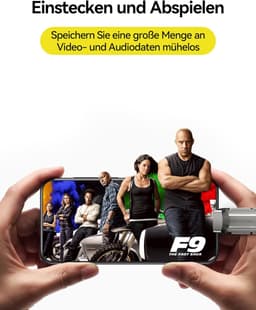 USB Stick 512GB - Flash Drive Externe SSD - Bestanden Overzetten - Dual USB C & A - 520MB/s - Zilver — thumbnail 2