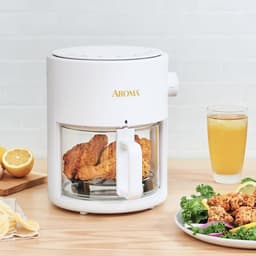 Glazen Airfryer - Convectieoven Mini - Knapperig Eten Bereiden - 360 Graden Warmtecirculatie - 3 Liter - Wit — thumbnail 4