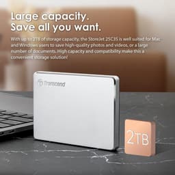 Externe Harde Schijf - Portable SSD Externe Opslag - Bestanden Opslaan - Slanke Aluminium Behuizing - 1 TB - Zilver — thumbnail 5