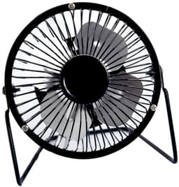4-inch kleine USB-bureauventilator van metaal, fluisterstil, 360 graden kantelbaar - Zwart — thumbnail 1