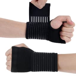 Wrist Support Brace, 2-pack Elastische Polsbrace Pols Spalk brace met riem, Adjustable Wrist Strap Polssteun Ademende Spalk, Polsspalk Zonder Metalen Staven Geweldig voor Verstuikingen, Verwondingen, Pijnverlichting of Sportgebruik(zwart) — thumbnail 1