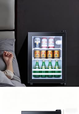 Vrijstaande mini-drankenkoelkast met één koelvak | Geschikt voor thuis en op kantoor voor het koelen van bier cocktails frisdranken en sappen | - Zwart — thumbnail 3