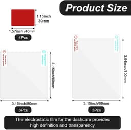SnelShoppen - 6 Stuks Dashcam Plakpads Zelfklevende Pads 8x8 cm & 10x8 cm Krasbescherming voor Voorruit, Dubbelzijdig Plakband voor Auto, Perfect voor — thumbnail 5