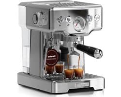 Espresso Machine - Koffiezetapparaat Barista - Thuis Koffie Maken - Krachtige Stoompijp - 1.8 Liter Tank - Zilver