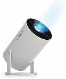 SnelShoppen - Mini Projector, Smart TV & 4K ondersteuning, WiFi 6 & Bluetooth 5.0, Voor iOS en Android, Home Cinema, 120 inch Beeld, Wit, Ideaal voor — thumbnail 1