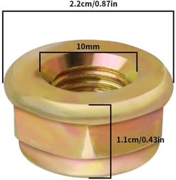 Moer 20 Stuks - Linkerhand Draad M10x1.25 - Vervangingen - Metaal - Slijtvast - Corrosiebestendig - Afmetingen 22x11 mm - Draadmoer — thumbnail 2