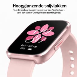 Sytifro Smartwatch dames met Bluetooth Bellen - horloge dames met 1.83 Inch HD Scherm - Hartslagmeter - Slaapmonitor - Stappenteller - IP68 Waterdicht - Geschikt voor iOS & Android - Roségoud — thumbnail 3