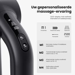 Massage Gun met Warmtefunctie – Diepe Spiermassage – Draadloos Oplaadbaar – 7 Opzetstukken – 16 mm Massage Diepte — thumbnail 2