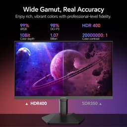 KOORUI 27 Inch Gaming Monitor G2721E- QHD 2560*1440 - 320Hz Fast IPS - 1ms - HDR400 - 98% DCI-P3 - HDMI 2.1 & DisplayPort 1.4 - Zwart — thumbnail 4