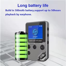 KZQ MP3-speler HiFi muziekspeler Bluetooth 5.0 lossless audio digitaal met scherm 16GB intern USB-C draagbaar high resolution geluid grijs — thumbnail 5