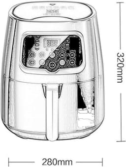 Luchtfriteuse Mini Oven - Multipot Airfryer - Gezond Koken - Instelbare Temperatuur - 45 Liter - Zwart — thumbnail 5