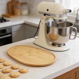 Keukenmachine Schuifplaat - Verplaatsmat Apparaten - Keuken Organiseren - Beschermt Aanrecht - 40 x 30 cm - Houtkleur — thumbnail 4