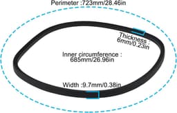 SnelShoppen - Grasmaaier Aandrijfriem 63367042100 723x9.7x6mm Vervangingsriem Voor Viking MB 2 RT, 448.0 T, 448.1 T, Duurzaam en Precisie — thumbnail 3