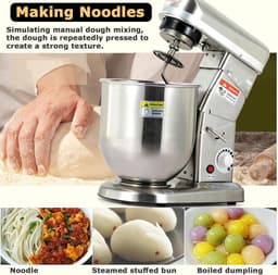 Keukenmixer Staande Mixer - Bakmachine Deegmixer - Bakken en Koken - Krachtige 500W Motor - 5 Liter Kom - Zilver — thumbnail 5