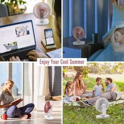 Tafelventilator Oplaadbaar – Stille Ventilator – 4 Snelheden – 90° Oscillatie – 4000 mAh - Roze — thumbnail 4