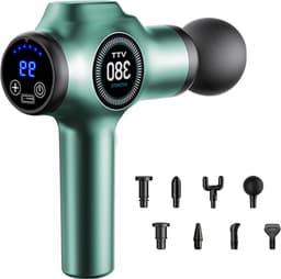 Massage Gun - Spier Stimulator - Spierherstel Versnellen - 99 Snelheden 9 Koppen - 800g Lichtgewicht - Zwart — thumbnail 1