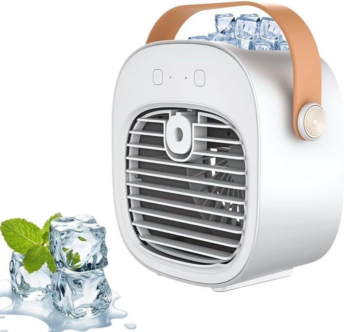Mini airconditioner - Kleine airconditioner - Oplaadbare persoonlijke luchtkoeler - Mini airconditioner met drie snelheden - Mini watergekoelde luchtkoeler - Stille tafelventilator voor thuis, slaapkamer, op reis, op kantoor, binnen en buiten - Wit — afbeelding 1