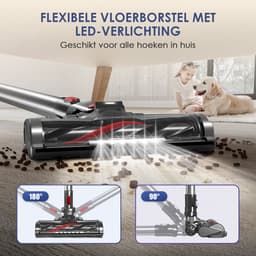 Hiazurm Steelstofzuiger Draadloos - 55000 Pa - LED-display - 55 min Gebruikstijd - 1,8L - 8-in-1 - 4 HEPA-filters - voor tapijt & harde vloeren - Zilver — thumbnail 5