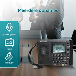 Retekess V115 Draagbare Radio - Noodradio op Batterijen - AM FM SW Keukenradio -Wereldontvanger MP3-Sleep Timer-speler REC Voice Recorder — thumbnail 4