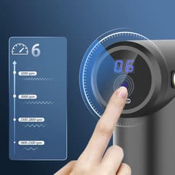 Mini Massagepistool - Handmassageapparaat Voor Spieren Met 6 Snelheden - Diepweefselpercussiemassageapparaat - 4 Massagekoppen — thumbnail 5