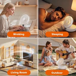 Tafelventilator met afstandsbediening, kleine bureauventilator, USB-oplaadbare ventilator, 3 snelheden, stil, krachtig, draagbaar, ideaal voor slaapkamer en thuis — thumbnail 2