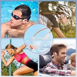 Sportkoptelefoon, bone conduction zwemkoptelefoon, draadloze IPX8 waterdichte open koptelefoon/oordopjes, 32G onderwaterkoptelefoon/oordopjes, 300 uur batterijduur — thumbnail 3