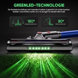 Hiaonyx steelstofzuiger - 9-in-1 steelstofzuiger draadloos - 75000pa - Met dierenborstel - LED Groene Stofdetectielamp - Geschikt voor Tapijten - Harde Vloeren en Dierenharen - 2-liter stofopvangbox - Blauw — thumbnail 4