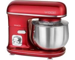 Keukenmachine - Kneedrobot mixer - Bakken en koken - Krachtige 1100W motor - 5 Liter kom - Rood