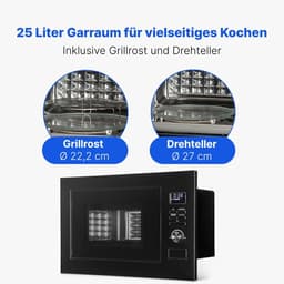 Oven met Grill - Magnetron Oven - Snel Eten - Digitale Bediening - 25 Liter - Mat Zwart — thumbnail 3