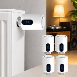 WiFi Radiatorthermostaat met App-bediening en 7 Ventieladapters – Wit – 4-pack — thumbnail 1