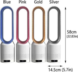 Ventilator - Torenventilator - Luchtkoeler - Zonder Afvoerslang - 8 Standen - Met Afstandsbediening - Met Timer - Wit - Zilver — thumbnail 4