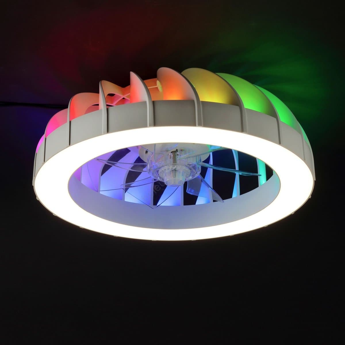 Plafondventilator - Met RGB Verlichting - LED 30W - 2700K-6500K - Dimbaar - Wit - Zeer stil — afbeelding 1