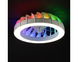 Plafondventilator - Met RGB Verlichting - LED 30W - 2700K-6500K - Dimbaar - Wit - Zeer stil