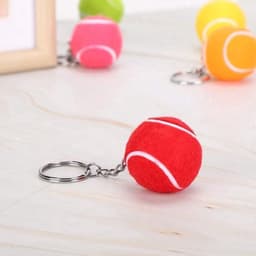 Tennis Key Multi Kleur Fluwelen Sport Bal Sleutelhanger - Hanger Decoratie - Gift Tassen - School Carnaval Beloning - 1.6 inch . — thumbnail 5
